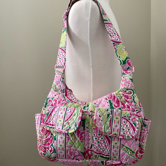Vera Bradley Handbags - Vera Bradley Pinwheel Pink Cargo Sling Bag